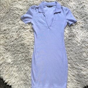 Zara Ribbed Polo Mini Dress Casual